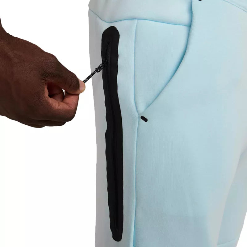 Nike Tech Fleece Jogger Tracksuit Bottoms - Sky Blue, Black