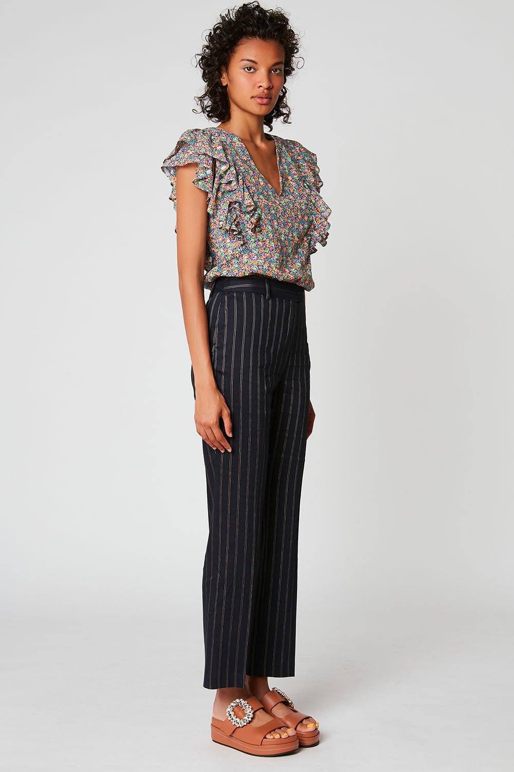 Paul & Joe - Straight Tennis Striped Trousers