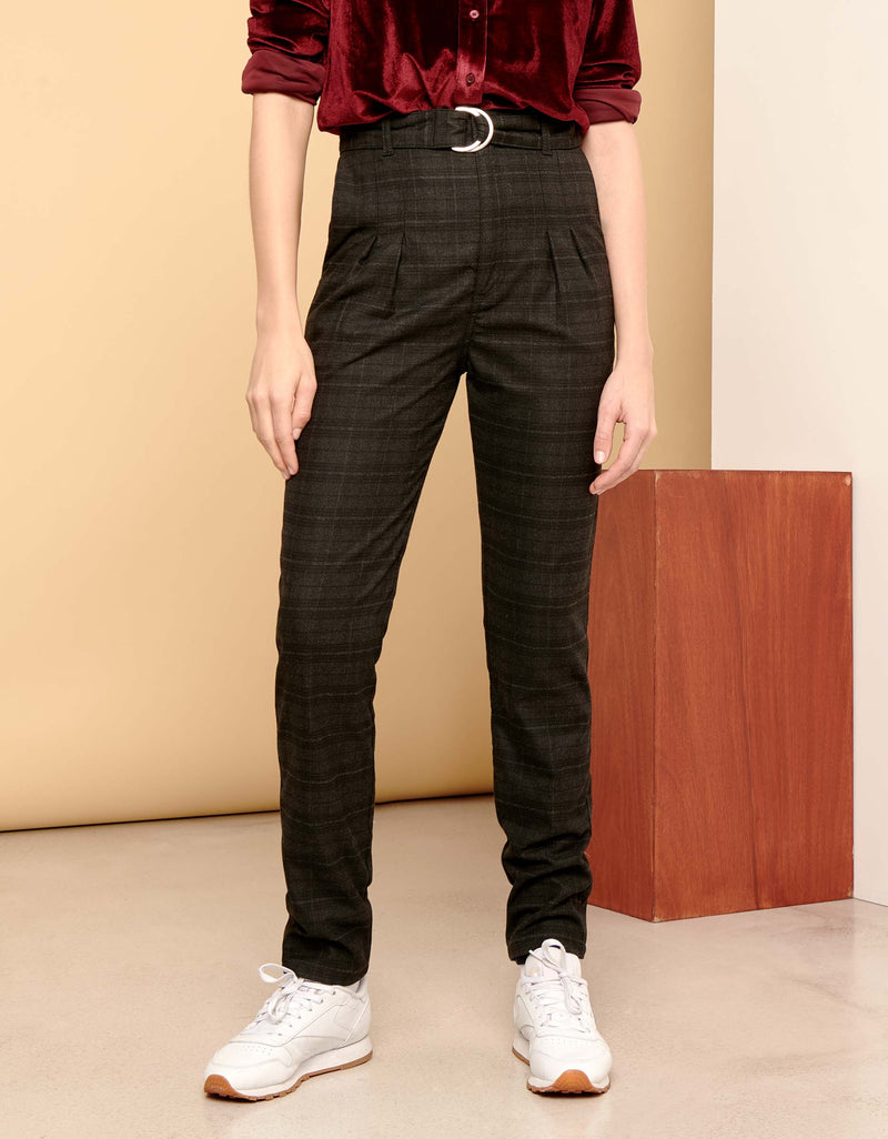 Pantalon Highwaist Arnaud Fancy - Checked Grey - Femme