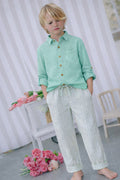 Pantalón Paul Rayas - Niño niño - Crudo y Menta