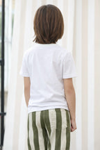 Pantalón Paul Maxi Stripes - Niño - Oliva y Blanco
