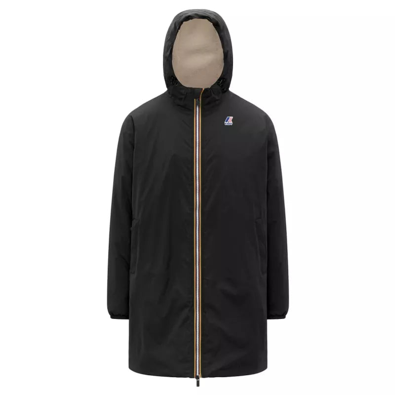 Parka larga con doble sherpa y capucha K-Way Le Vrai 4.0 Eiffel East Orsetto - Negro puro