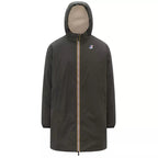 Parka Longue À Capuche Double Sherpa K-Way Le Vrai 4.0 Eiffel East Orsetto - Kaki/Noir