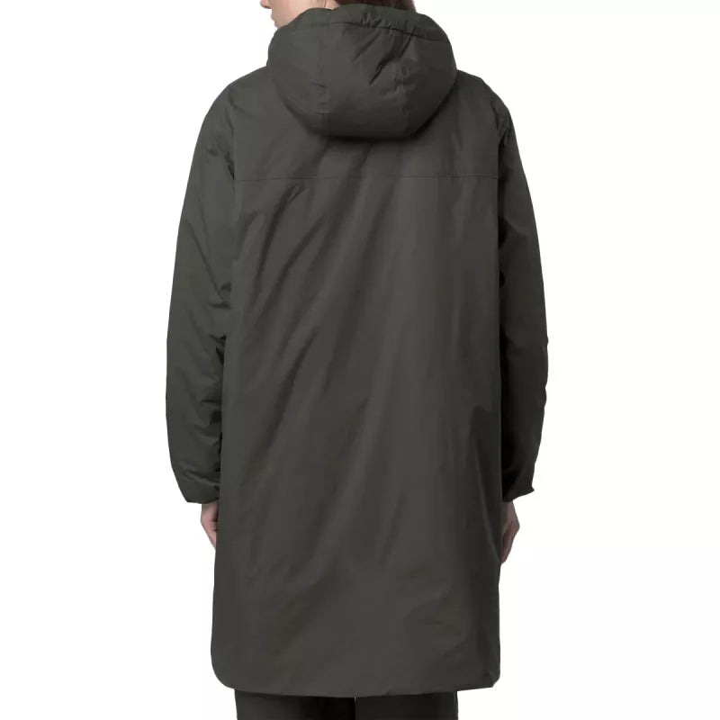 Parka Longue À Capuche Double Sherpa K-Way Le Vrai 4.0 Eiffel East Orsetto - Kaki/Noir