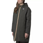 Parka Longue À Capuche Double Sherpa K-Way Le Vrai 4.0 Eiffel East Orsetto - Kaki/Noir
