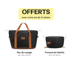 Set De 3 Valises + 2 Sacs Pierre Cardin Berlin - Noir