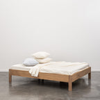 Sábana Encimera - En Algodón Percal Lavado 300 Hilos - Rayas Blanco Beige