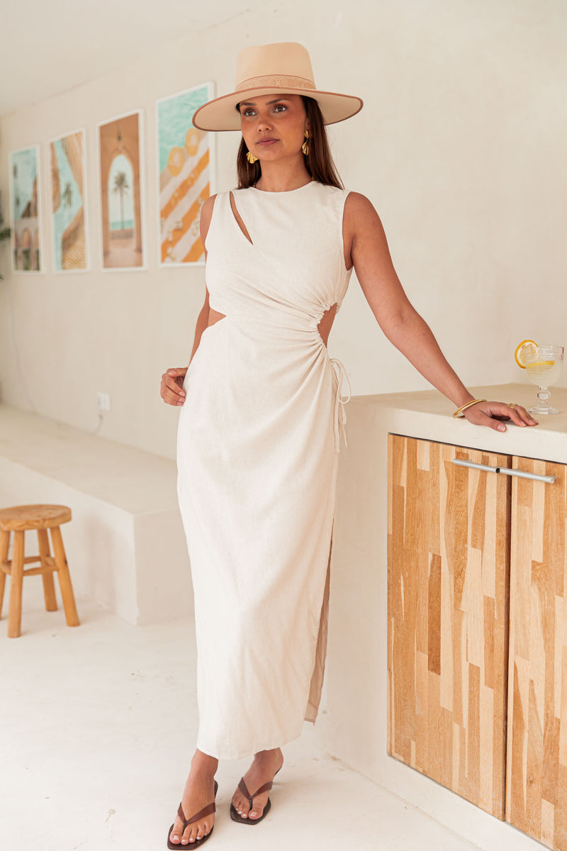 PERNILLE Beige - Linen Dress