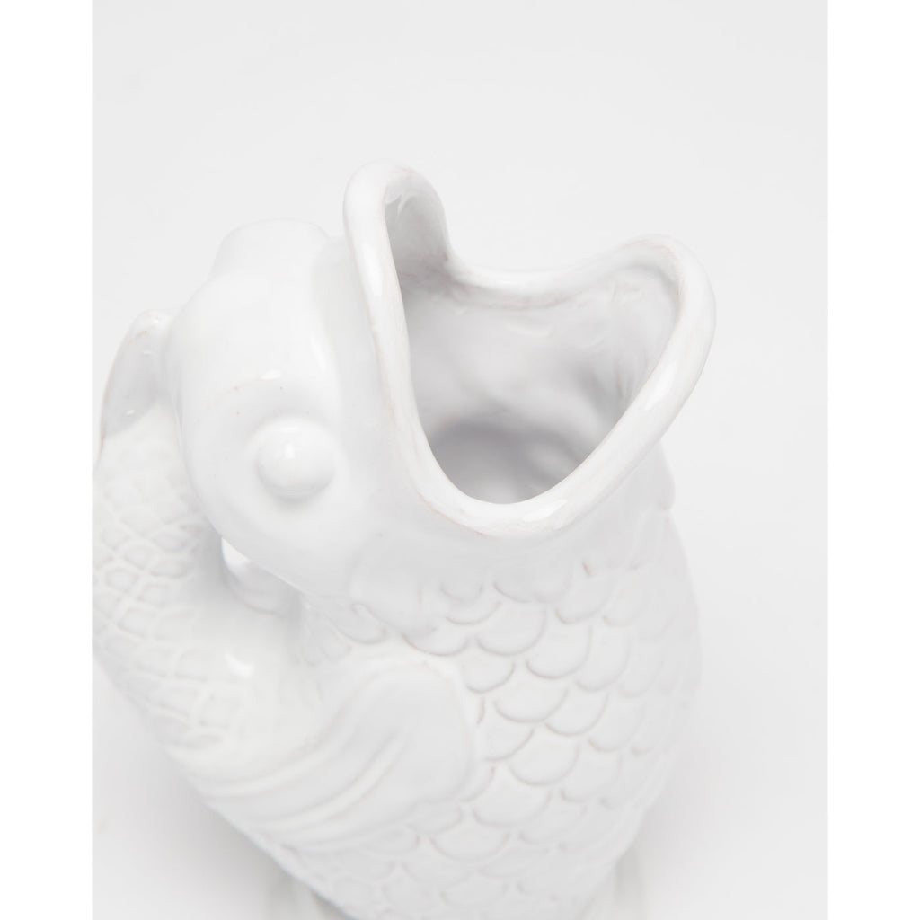 Vase Poisson En Céramique - Blanc