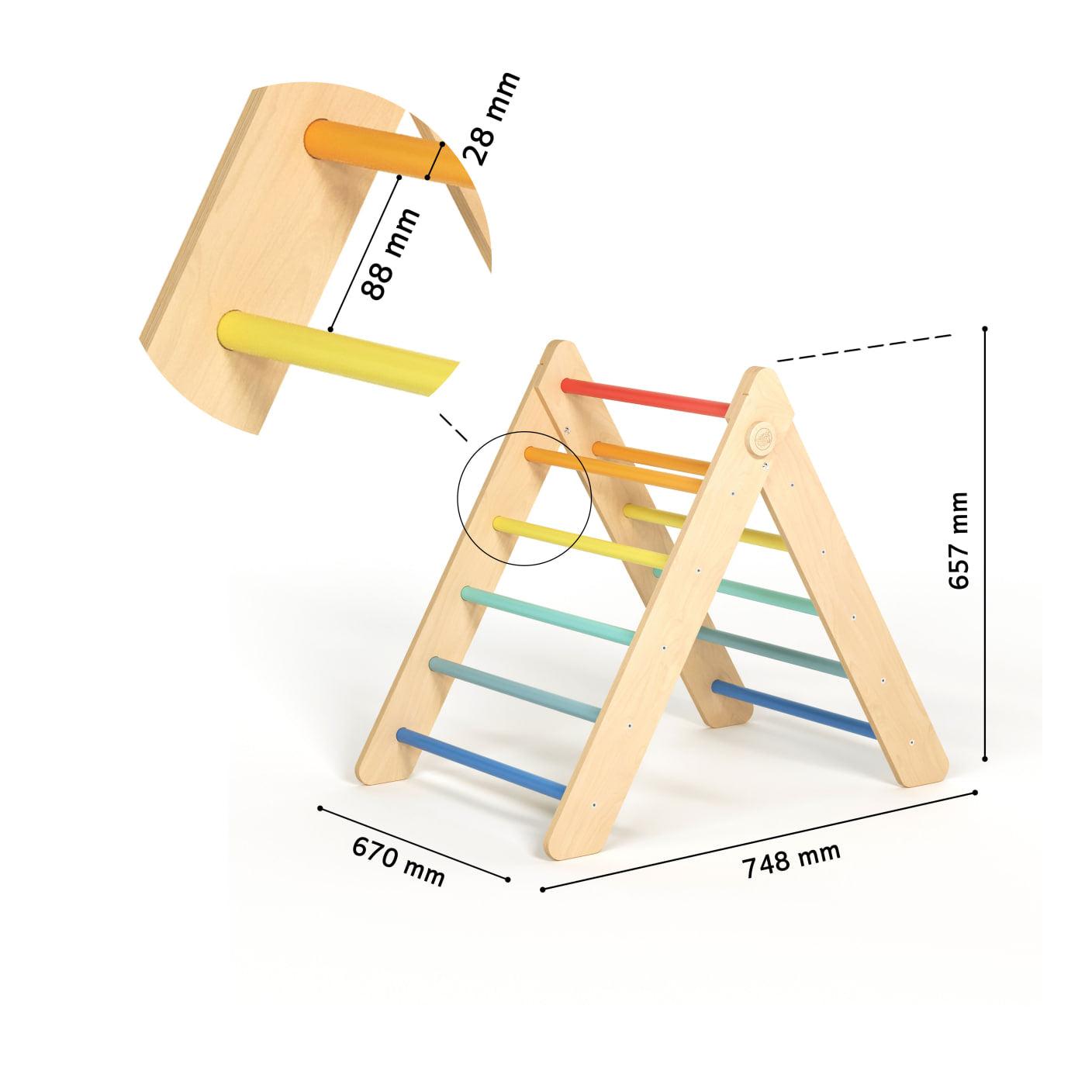 Grand Triangle De Pikler + 2 Planches Double Face + Bascule D'Équilibre