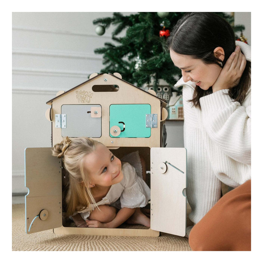 Duo Busy Board Natura Playhouse & Interactive Cube