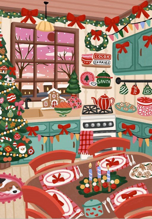 Puzzle 1000 Pièces Pieces & Peace - La Cuisine de NoëlPieces & Peace