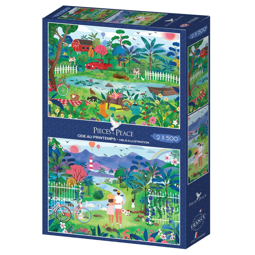 Puzzle 500 Pièces Pieces & Peace - 2 Puzzles - Ode au PrintempsPieces & Peace