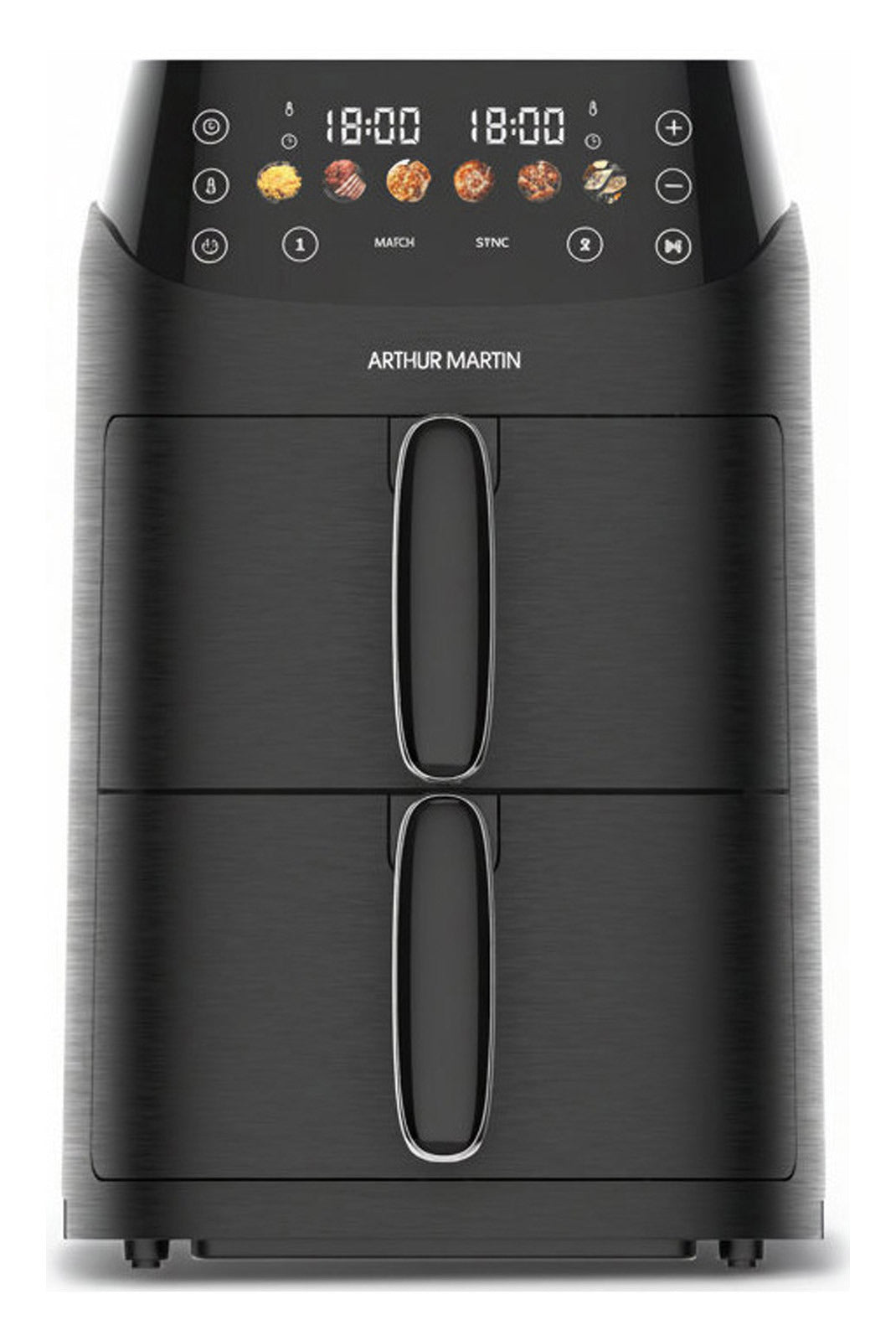 Air Fryer Double Panier 2x2,5L - 2x1000W - 5L Total - Noir