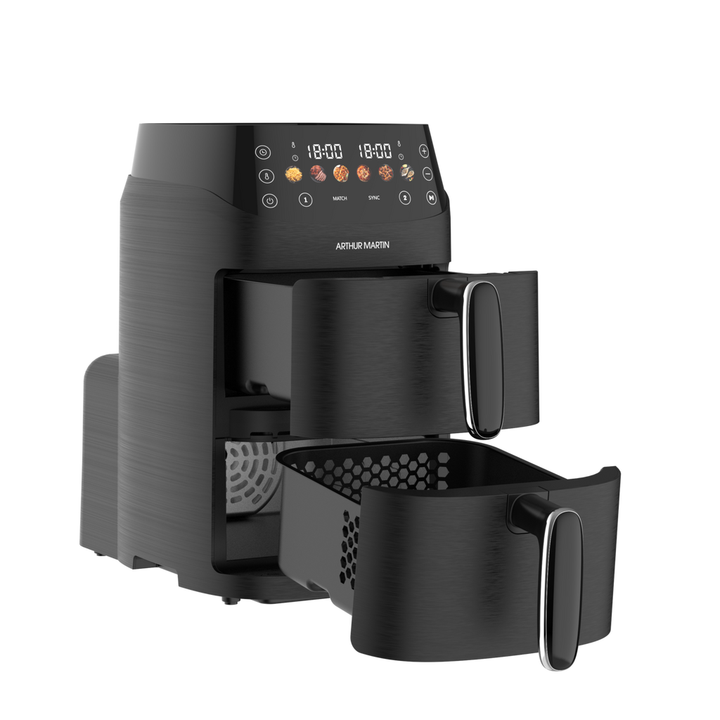 Air Fryer Double Panier 2x2,5L - 2x1000W - 5L Total - Noir