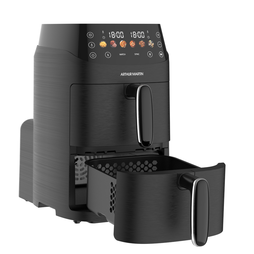 Air Fryer Double Panier 2x2,5L - 2x1000W - 5L Total - Noir