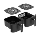 Air Fryer Double Panier 2x2,5L - 2x1000W - 5L Total - Noir