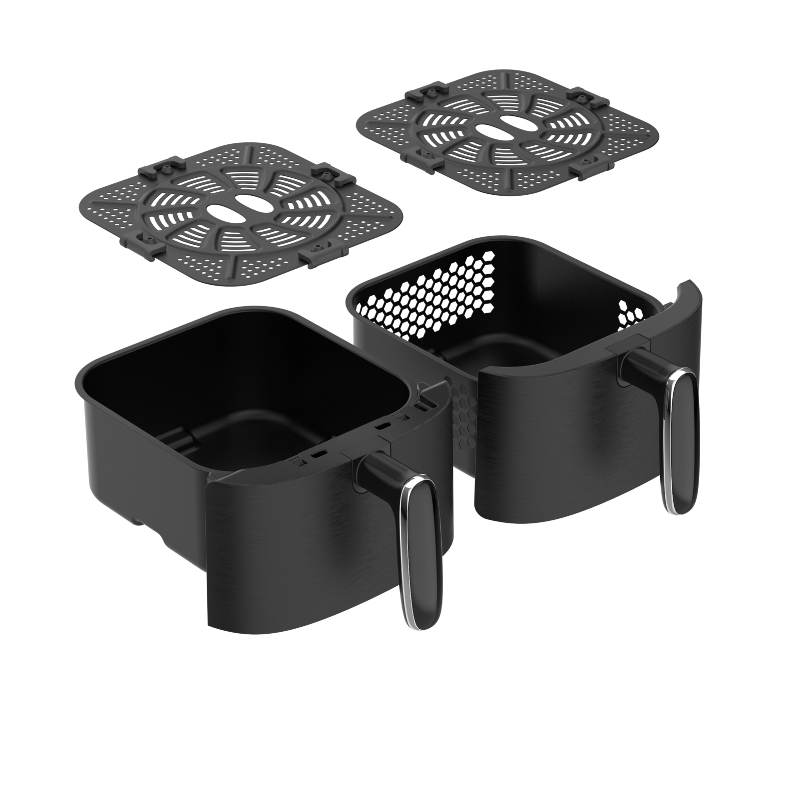 Air Fryer Double Panier 2x2,5L - 2x1000W - 5L Total - Noir