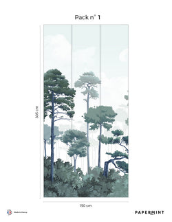 Wandbild Pinewood - Pine Blue