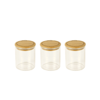 Set Of 3 Glass Spice Jars - Clear