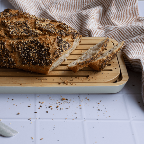 Bamboo Bread Board - Cream Trim - Beige
