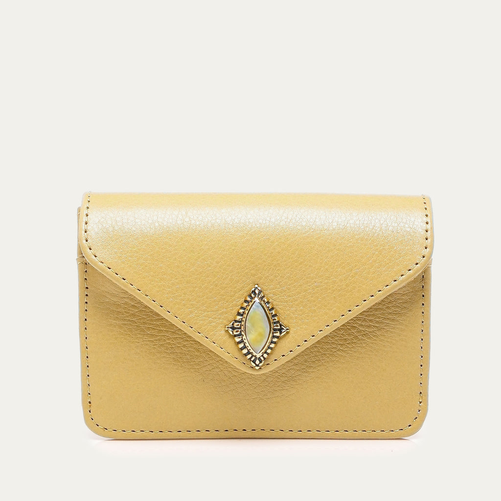 Alex Leather Card Holder Off White