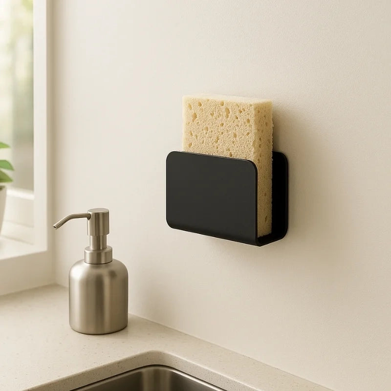 L'Épuré - Portaesponjas de Pared - Acero - Negro Mate Textura Fina