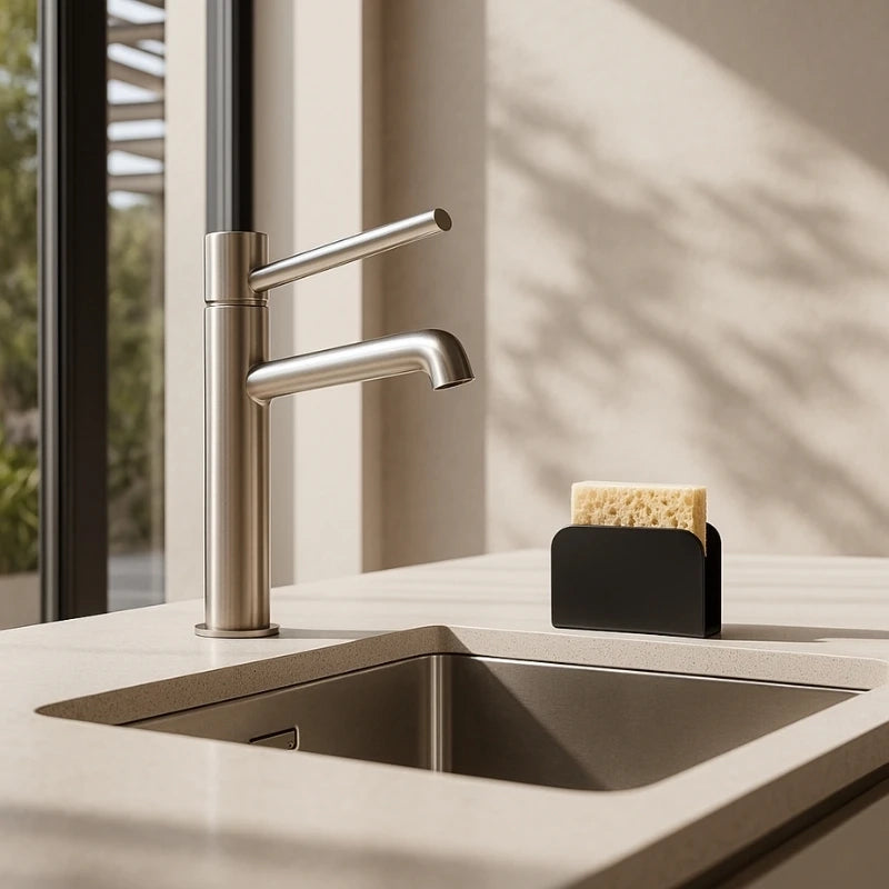 L'Épuré - Portaesponjas de Pared - Acero - Negro Mate Textura Fina