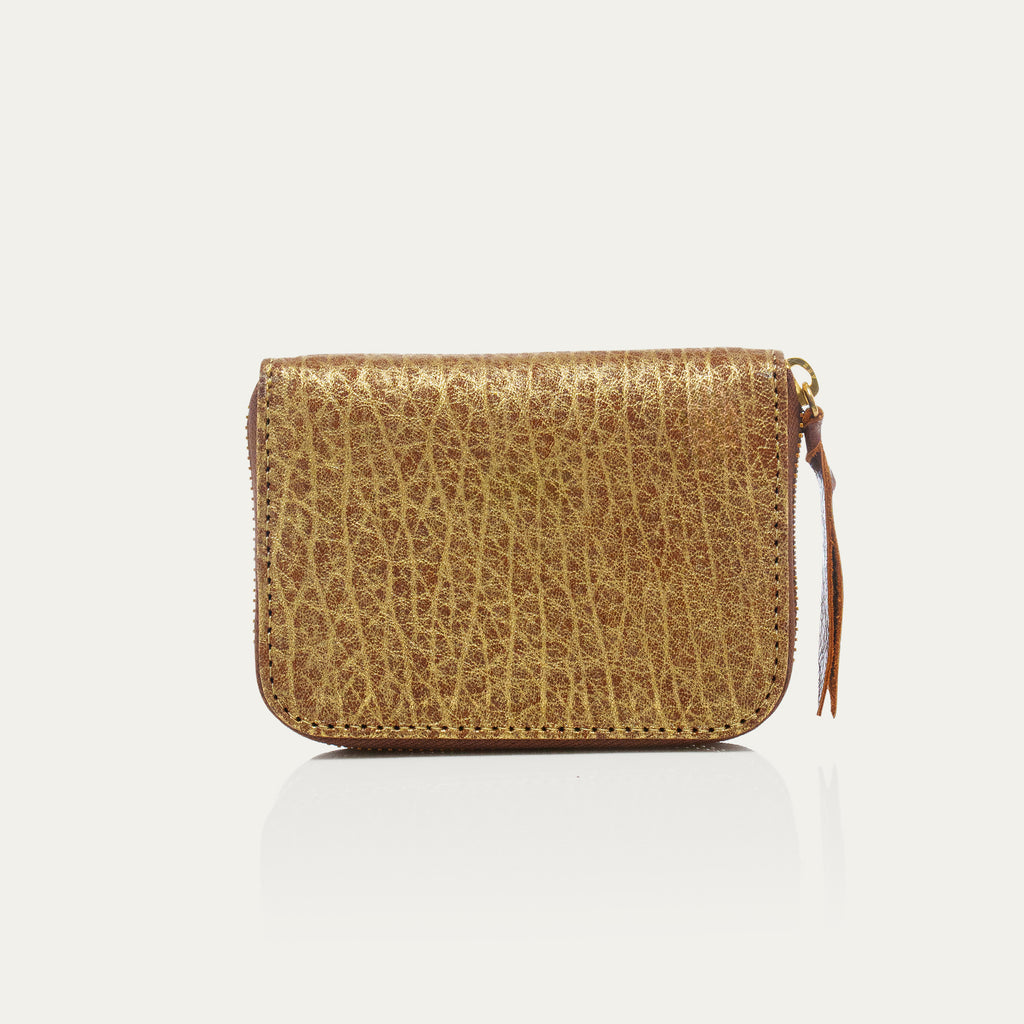Cartera Mini Bob de Piel Burbuja Oro Antiguo