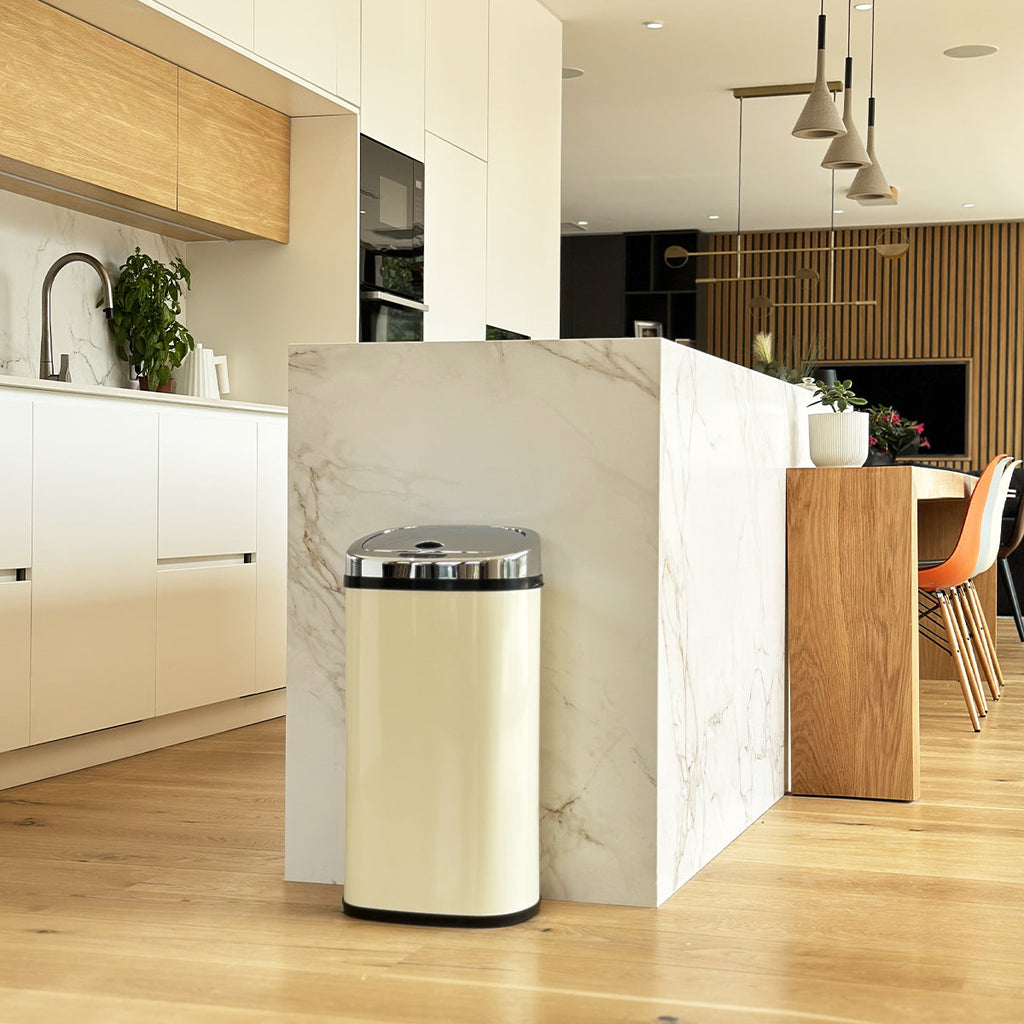 Largo - Poubelle Automatique Inox 42L - Acier Inoxydable - Beige