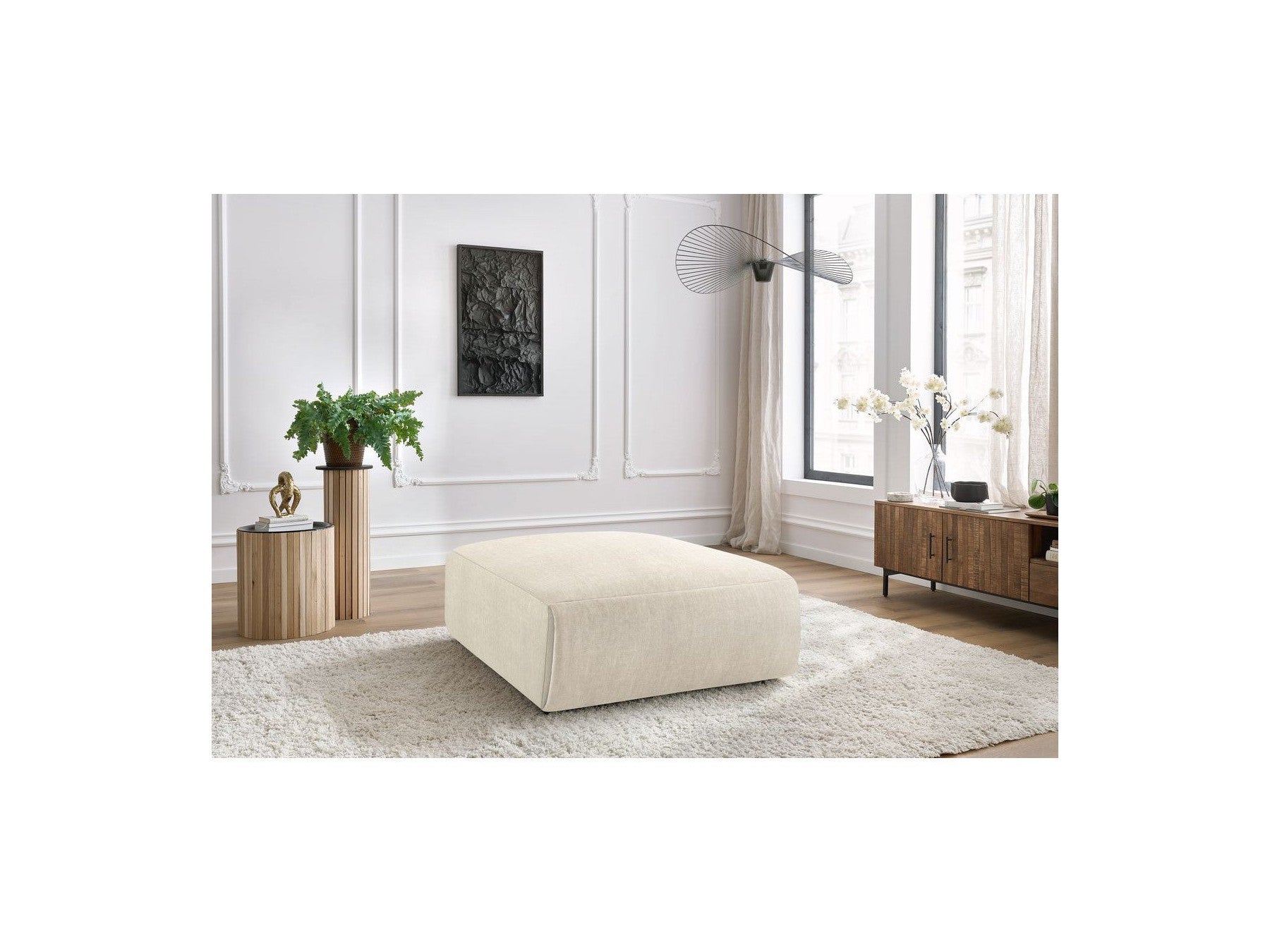 Jeanne - Grand Pouf - Tissu Velours