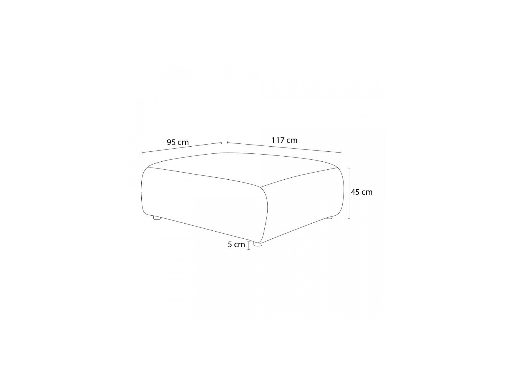 Jeanne - Grand Pouf - Tissu Velours