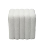 Leto - Padded Pouffe - Bouclé Fabric - White