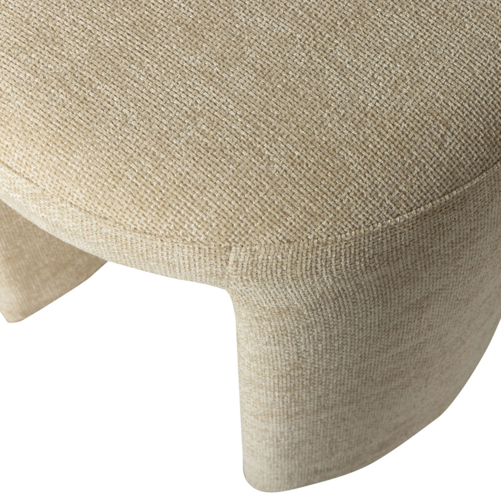 Charlie - Puf redondo - Tela - Beige