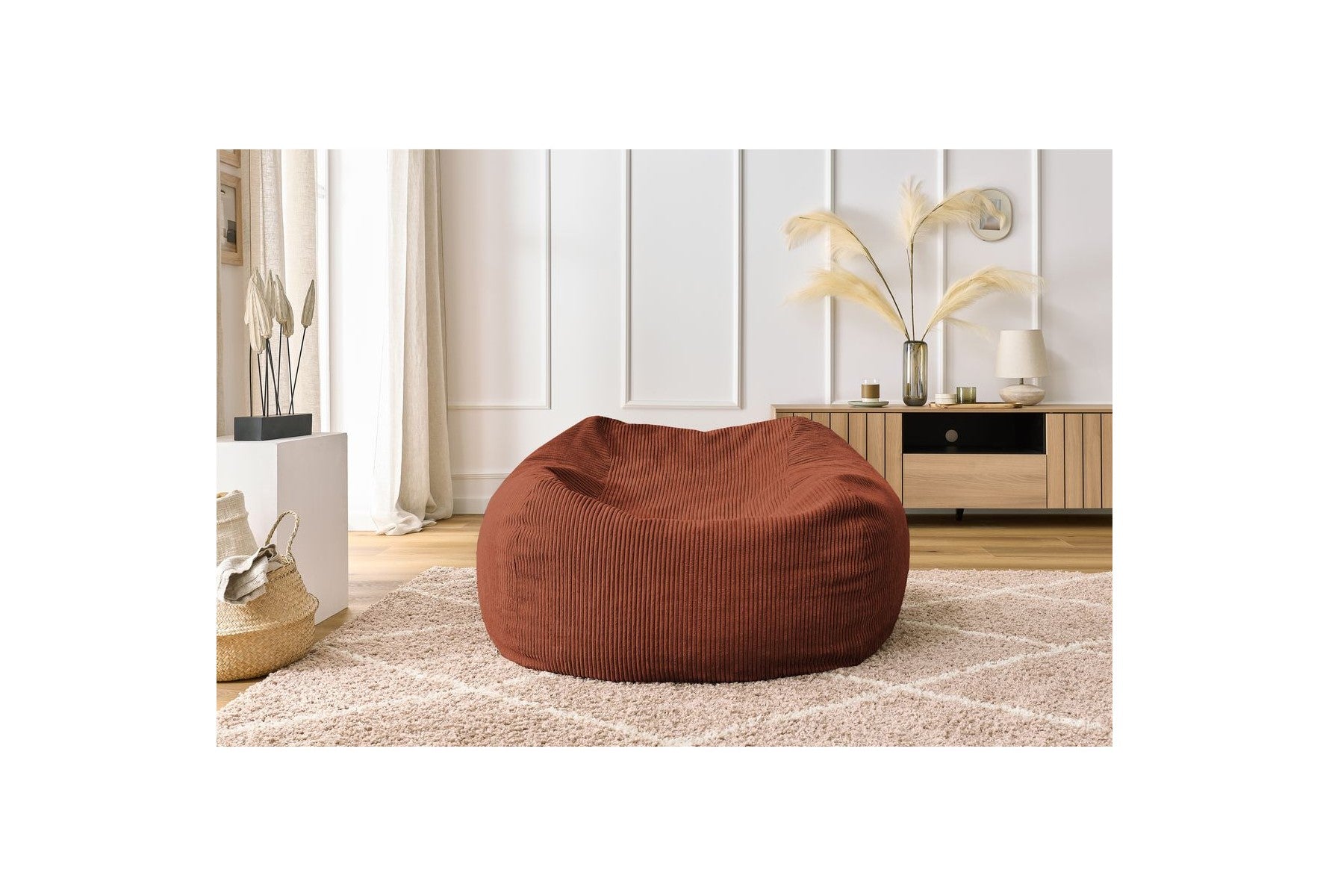 Voltaire - Pouf Ultra Moelleux - Velours Côtelé