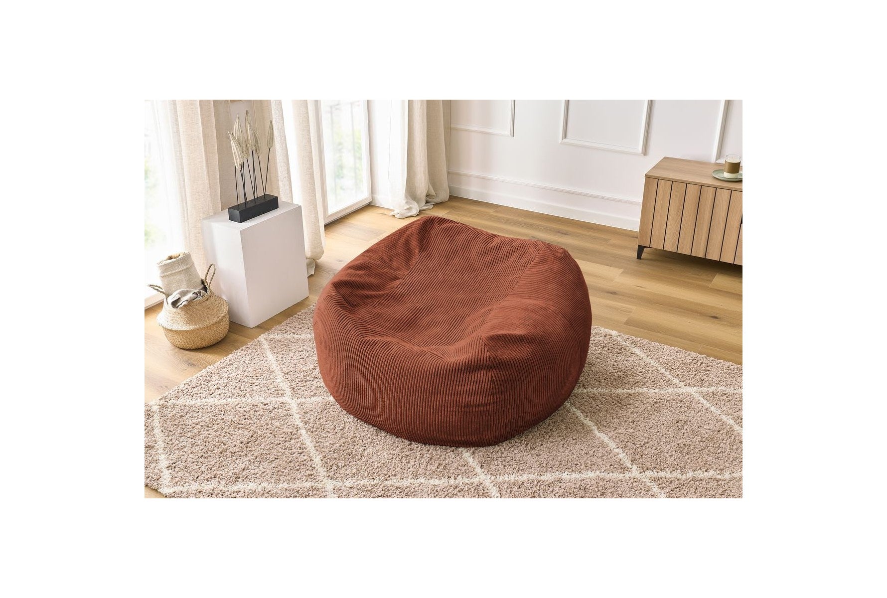 Voltaire - Pouf Ultra Moelleux - Velours Côtelé