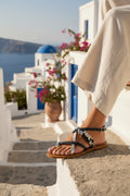 Cardamomo Sandals - Silver And Navy And Gold