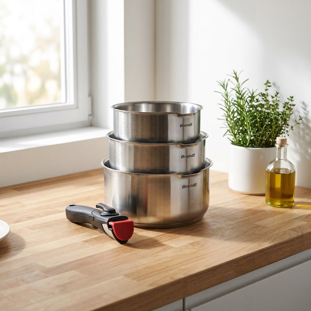 4-Piece Cookware Set In Stainless Steel