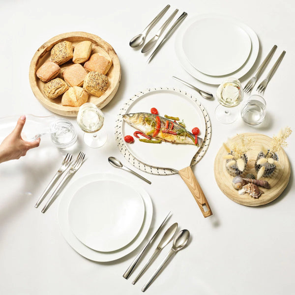 Sven Blanc - Coffret 6 Assiettes Plates - Porcelaine - Blanc