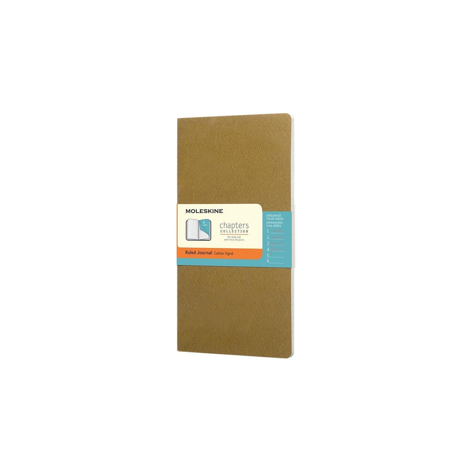 Carnet Chapters Slim Medium 9.5X18 - Pages Lignées - Olive Fauve
