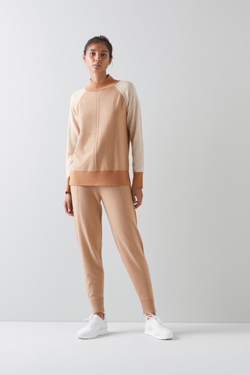 Jogging En Cachemire Bergen - Camel Et Beige