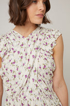 Top Drapeado - Crudo Y Morado