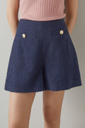 Short De Tweed Talle Alto Morten - Azul Marino