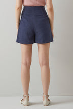 Short De Tweed Talle Alto Morten - Azul Marino