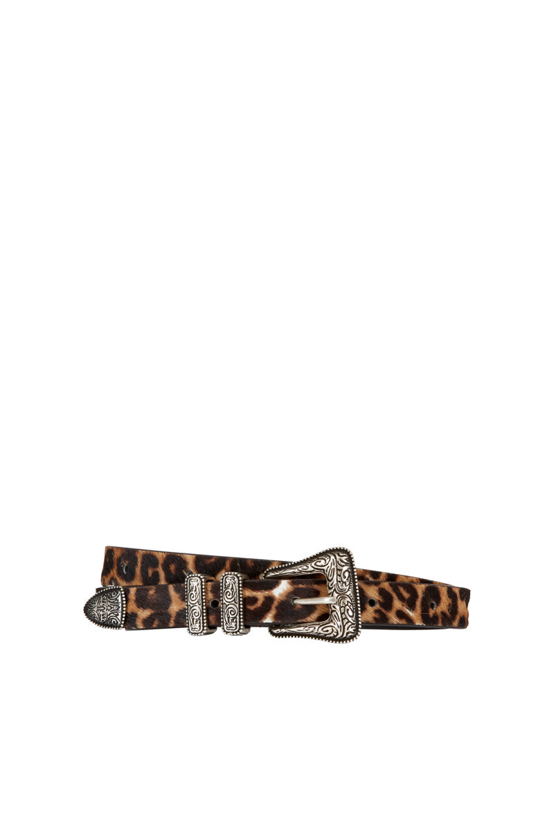 The Kooples - Slim Leopard Leather Belt - Women