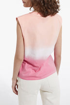 The Kooples - Camiseta de algodón rosa y blanca con motivo degradado - Mujer