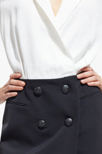 The Kooples - Vestido Trompe-L'Œil - Blanco y Negro - Mujer