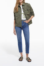 The Kooples - Blouson Tissu Chevron Et Doublure Leopard - Femme