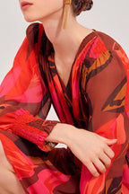 Vestido Patinador Camille - Fucsia Y Marrón