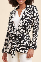 Veste Papier Noir Et Écru